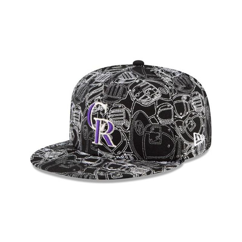 MLB Colorado Rockies Cap Chaos 59Fifty Fitted (GAW4671) - Black New Era Caps